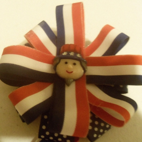 🍉🍉Handmade Patriotic Hair Bow🍉🍉 - Picture 2 of 3